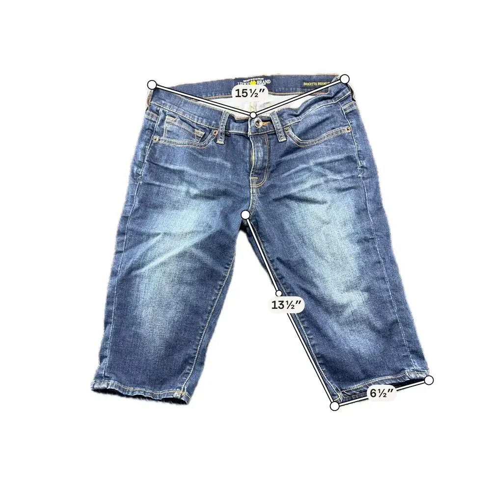 Lucky Brand Brigitte Bermuda Shorts Womens 4 Medium Wash Blue Denim Stretch